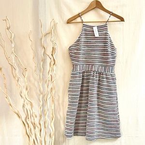 Banana Republic Boucle Knit Summer Dress String Straps Striped & Pockets